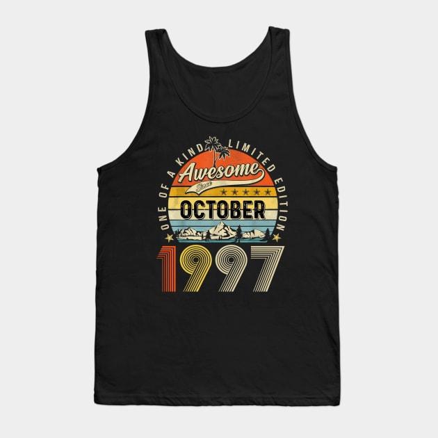 Awesome Since October 1997 Vintage 26th Birthday Tank Top by cogemma.art